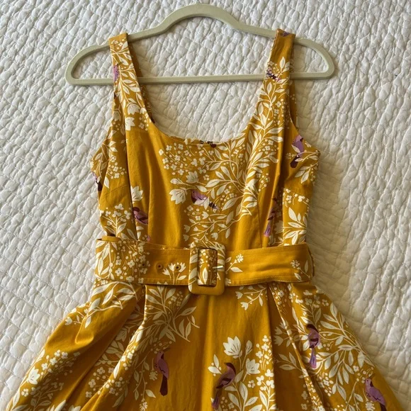 Boden Floral Yellow Dress - Picture 4 of 5